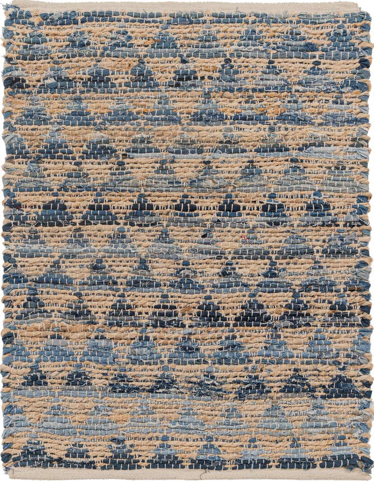 Detail image of 2' x 3' 1 Hand Woven Chindi Jute Rug