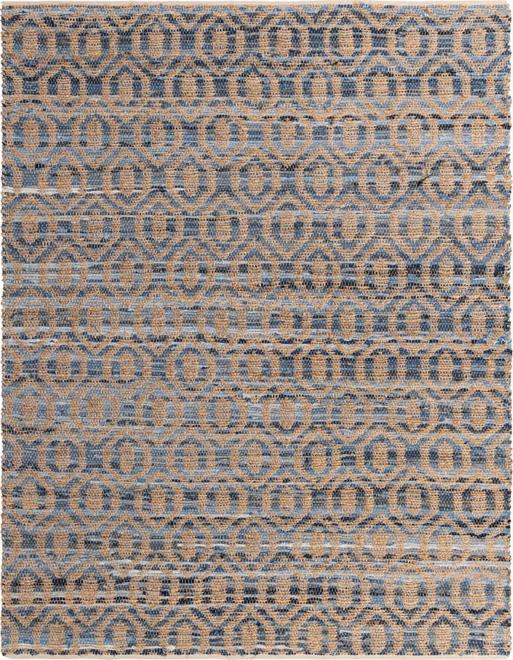 Detail image of 7' 1 x 10' Hand Woven Chindi Jute Rug