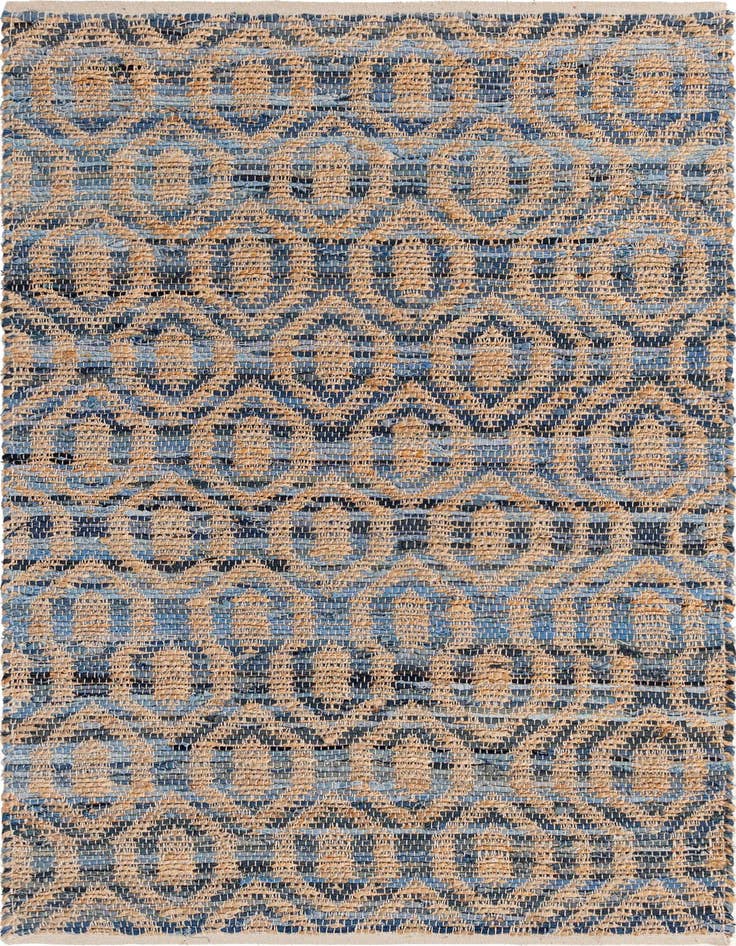 Detail image of 4' 1 x 6' 1 Hand Woven Chindi Jute Rug