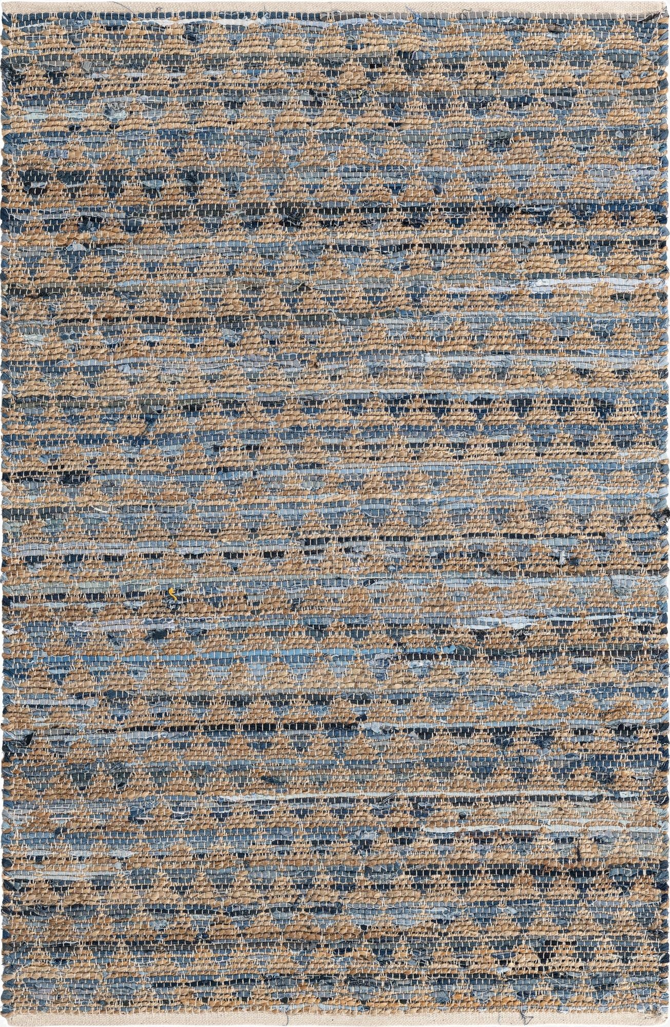 4' 1 x 6' 1  Hand Woven Chindi Jute Rug