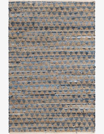 4' 1 x 6' 1 Hand Woven Chindi Jute Rug