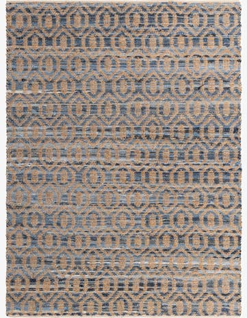 Navy Blue Hand Woven Chindi Jute Rug