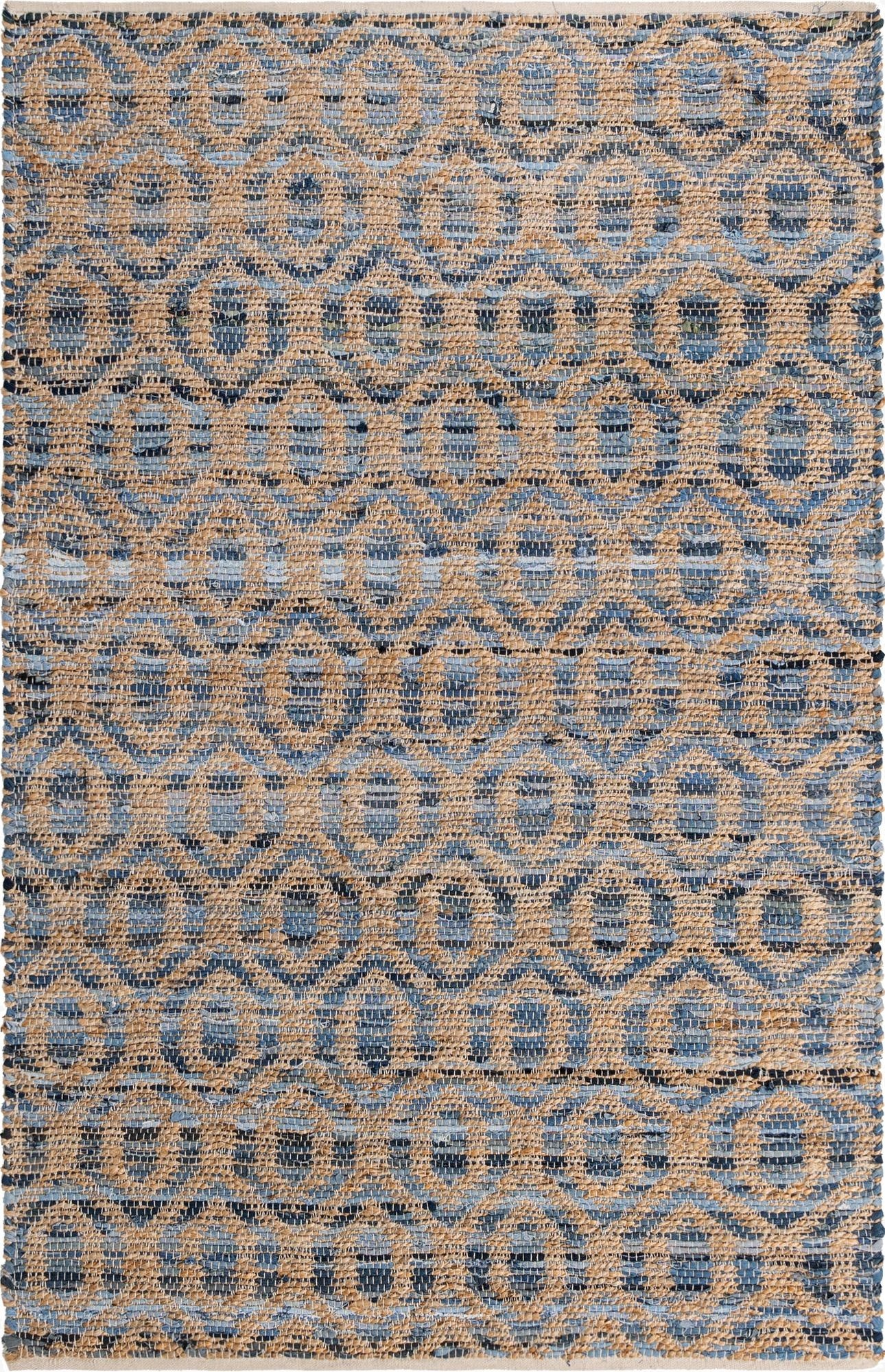 155cm x 245cm  Hand Woven Chindi Jute Rug
