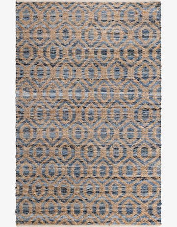 5' 1 x 8' Hand Woven Chindi Jute Rug