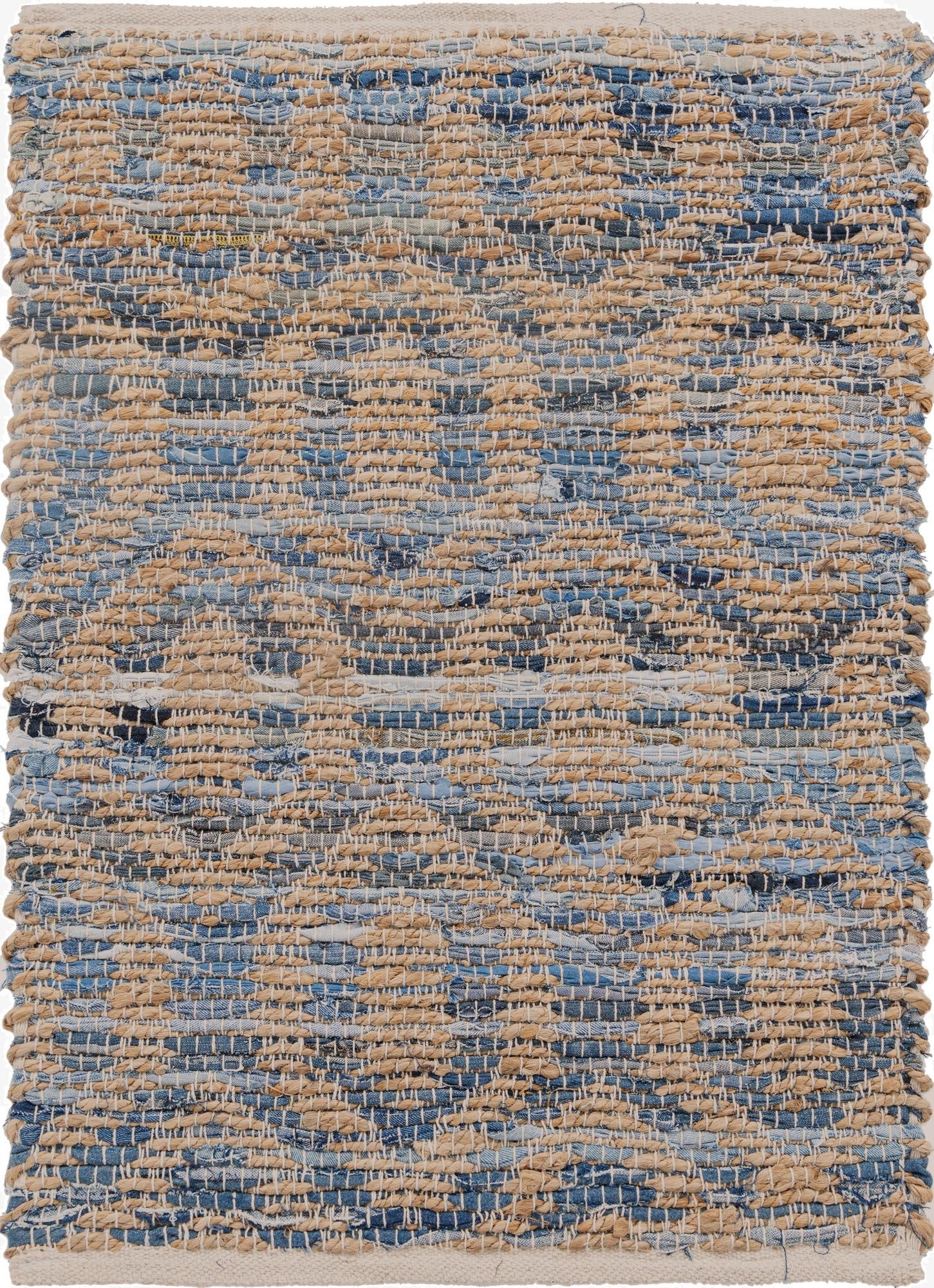 2' x 3' 1  Hand Woven Chindi Jute Rug