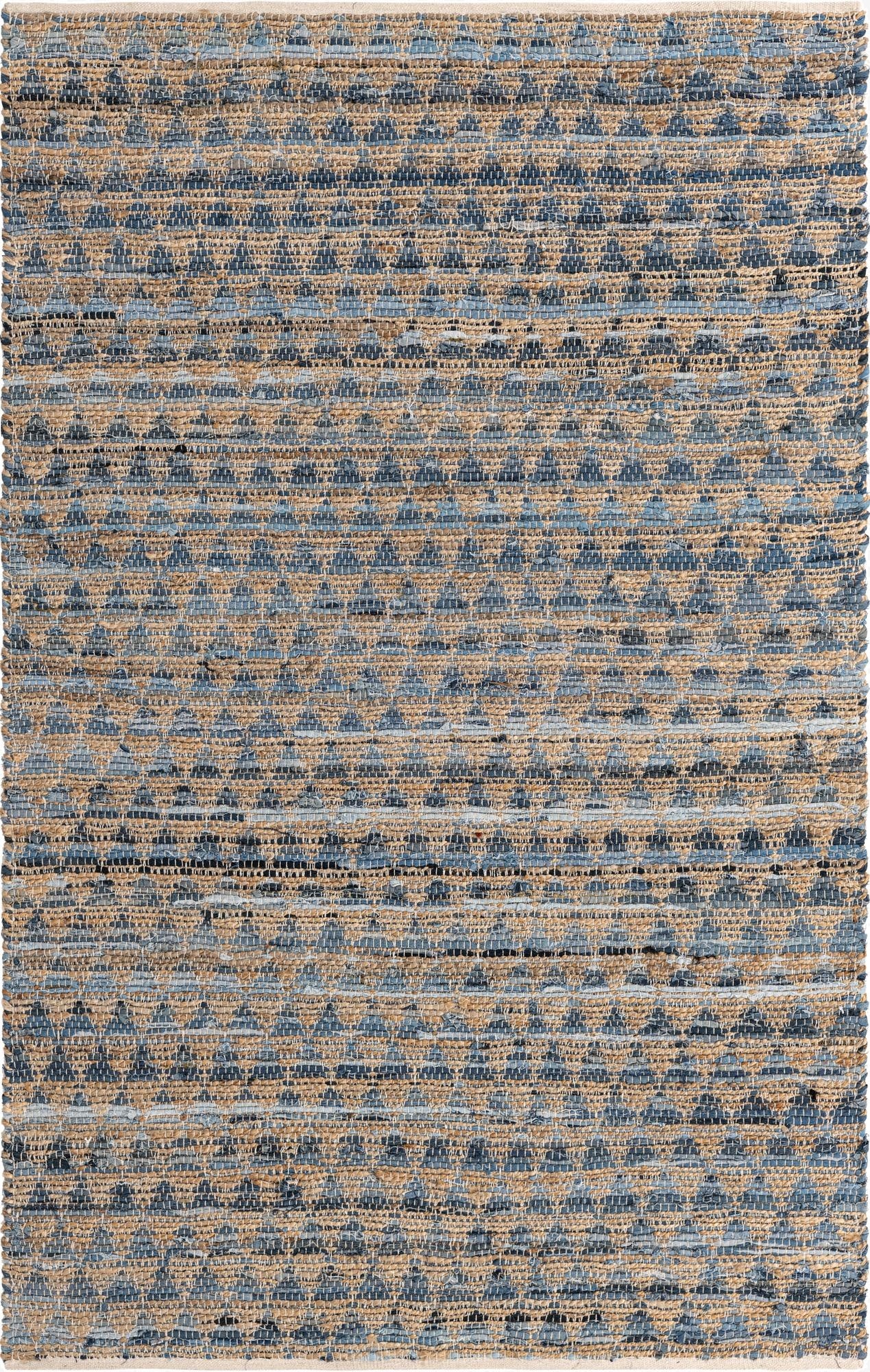 5' 1 x 8'  Hand Woven Chindi Jute Rug