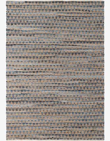 Navy Blue Hand Woven Chindi Jute Rug