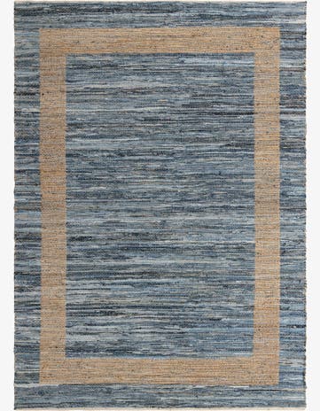Navy Blue Hand Woven Chindi Jute Rug