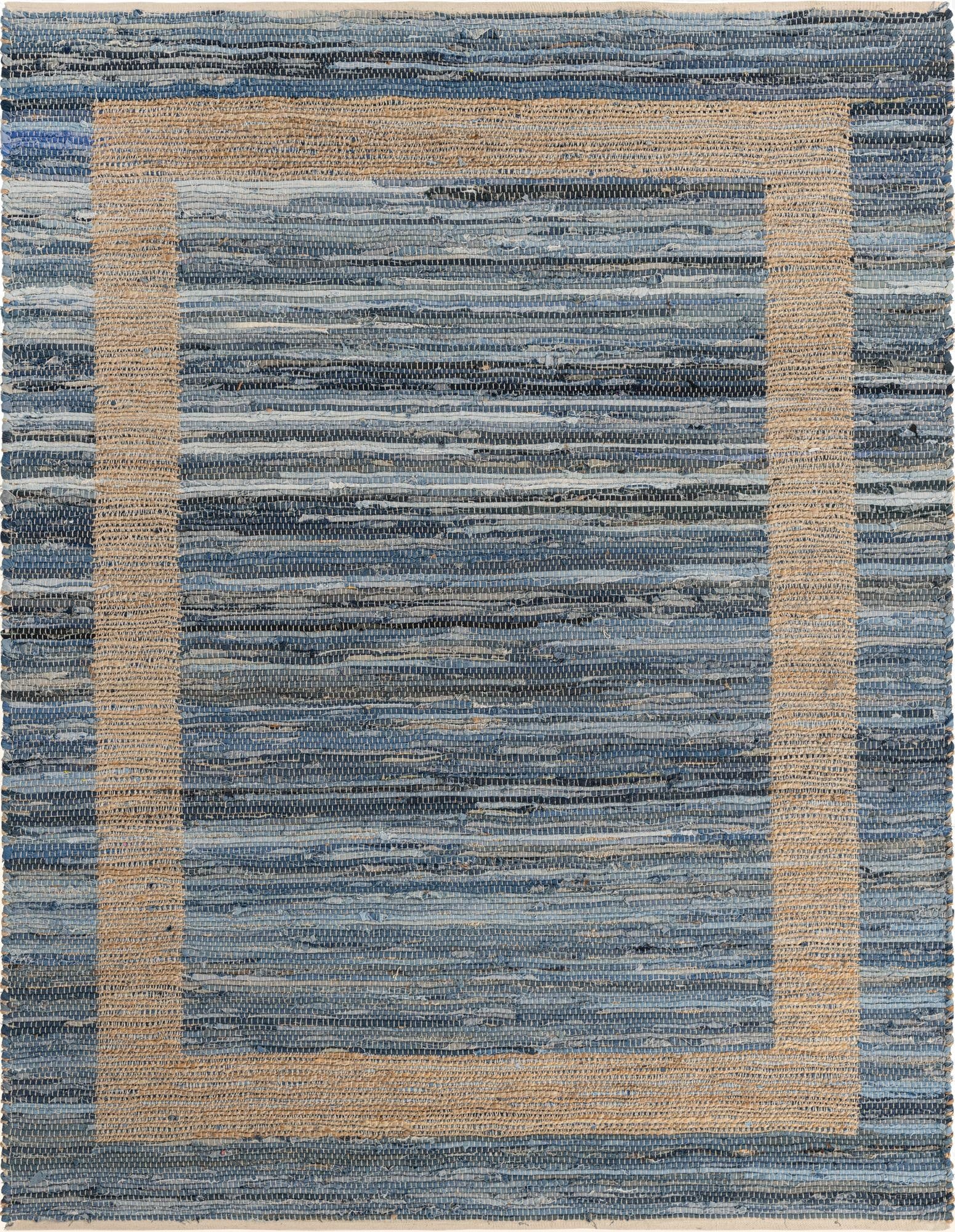 7' 1 x 10'  Hand Woven Chindi Jute Rug