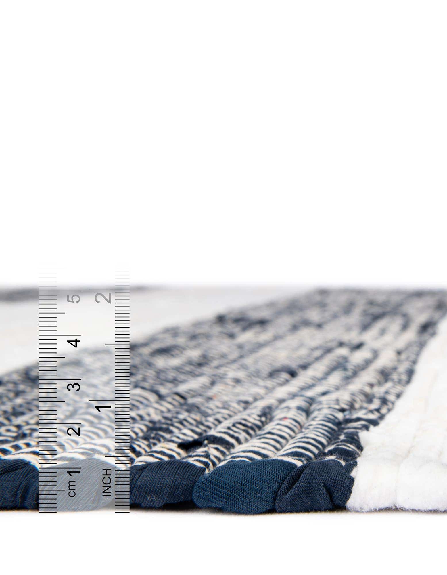 Custom Navy Blue Hand Woven Chindi Rag Rug