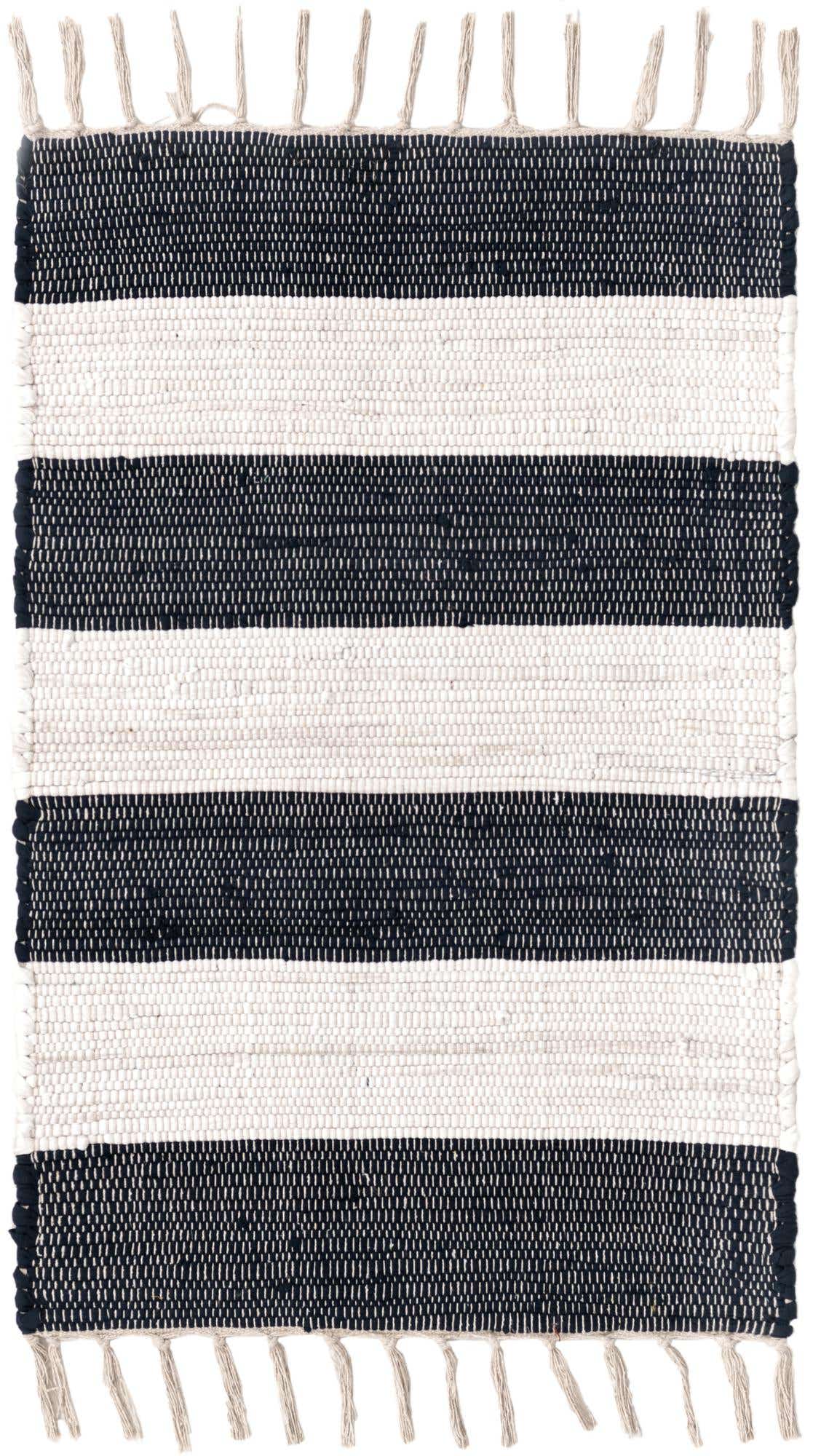 2' x 3' 1 Hand Woven Chindi Rag Rug