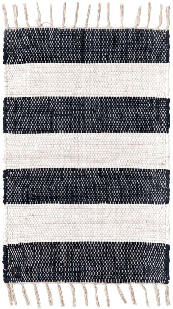 2' x 3' 1 Hand Woven Chindi Rag Rug