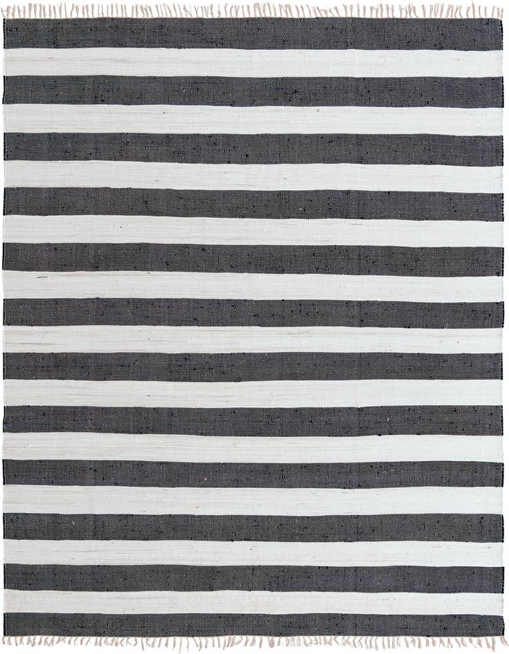 Detail image of 10' x 14' 1 Hand Woven Chindi Rag Rug