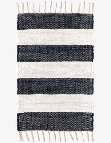 Navy Blue Hand Woven Chindi Rag Rug