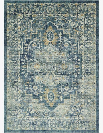Navy Blue Dahlia Rug