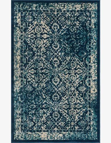 Navy Blue Dahlia Rug