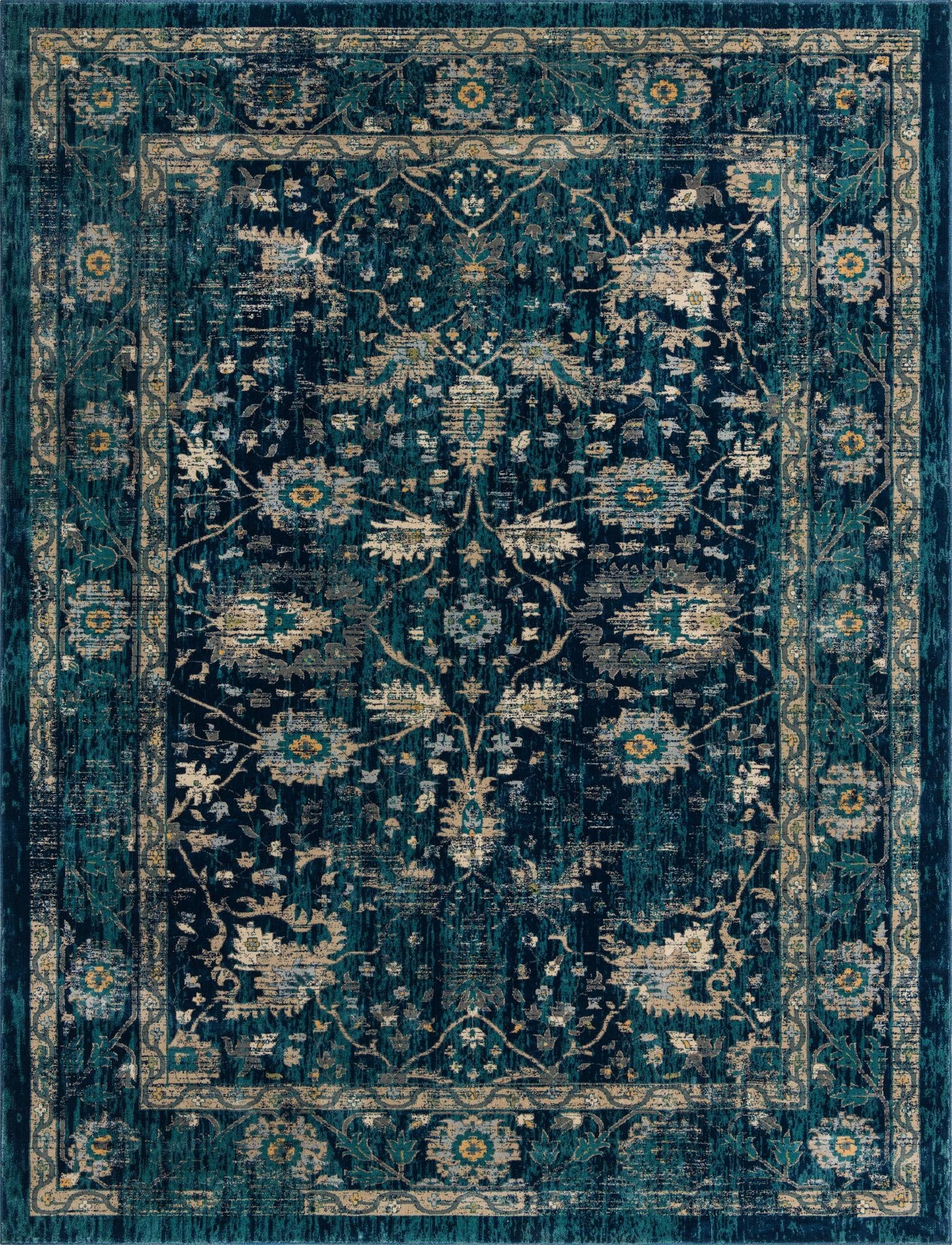 Navy Blue Dahlia Rug