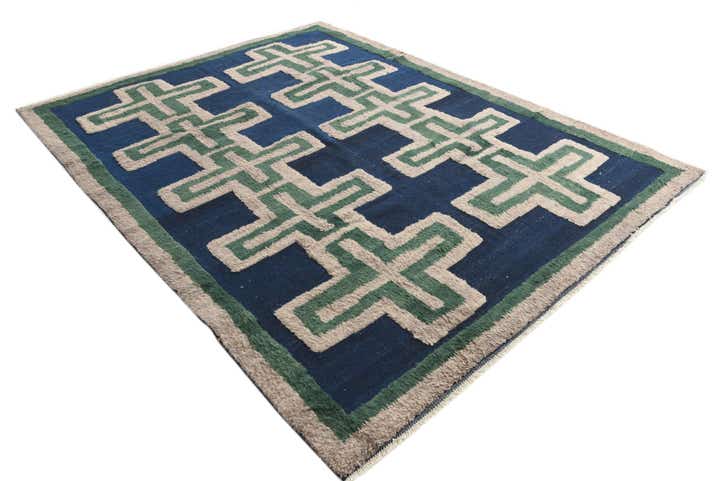 8' x 10' 6 Hand Knotted Darya Wool Rug
