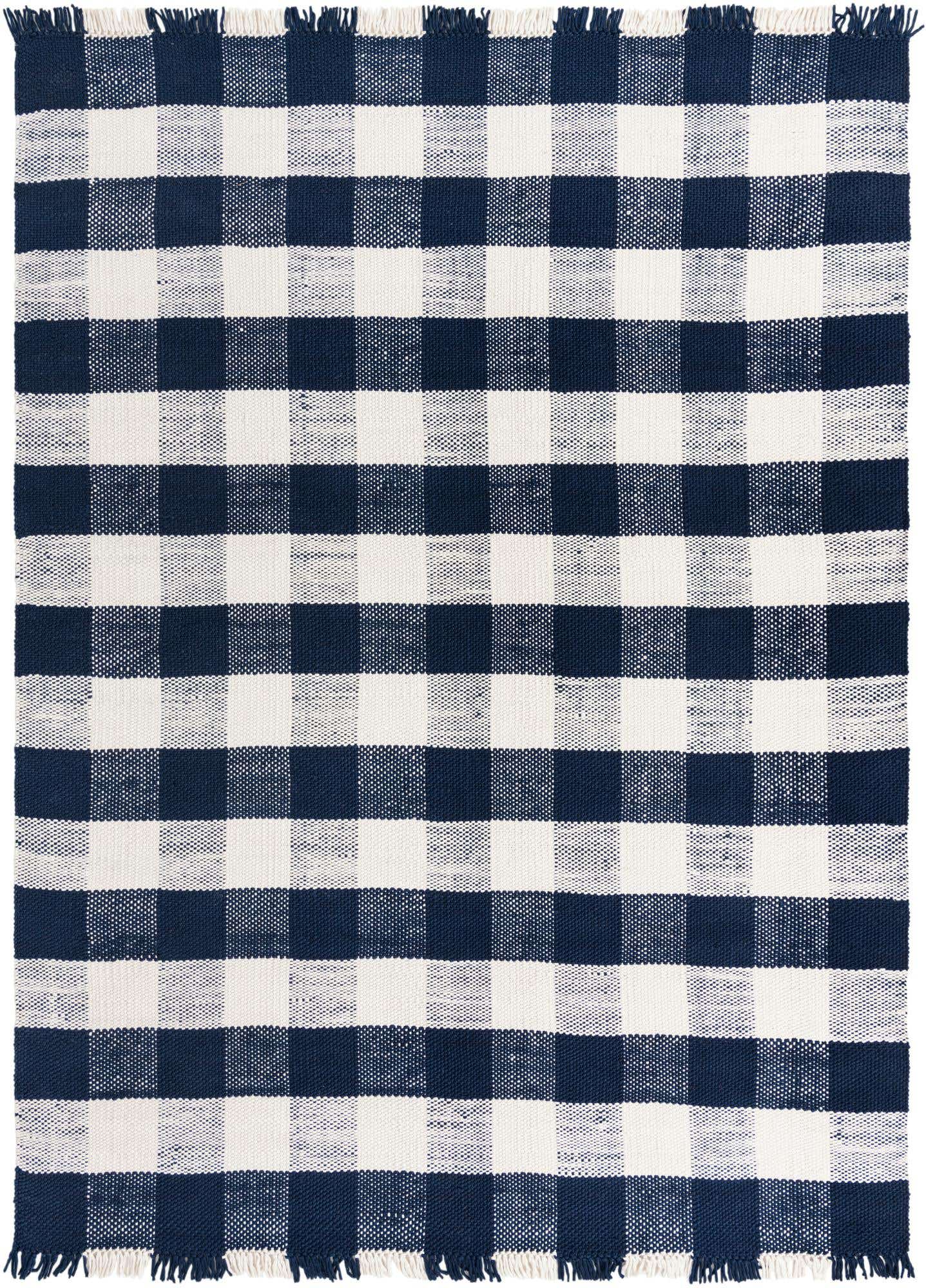 10' x 14' Easy-Clean Eco Plaid Washable Indoor / Outdoor Rug