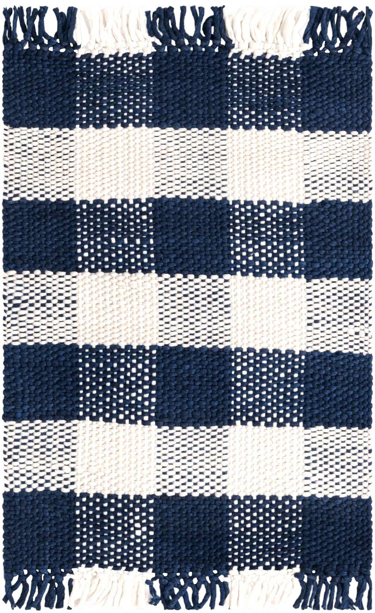 2' 2 x 3' Easy-Clean Eco Plaid Washable Indoor / Outdoor Rug