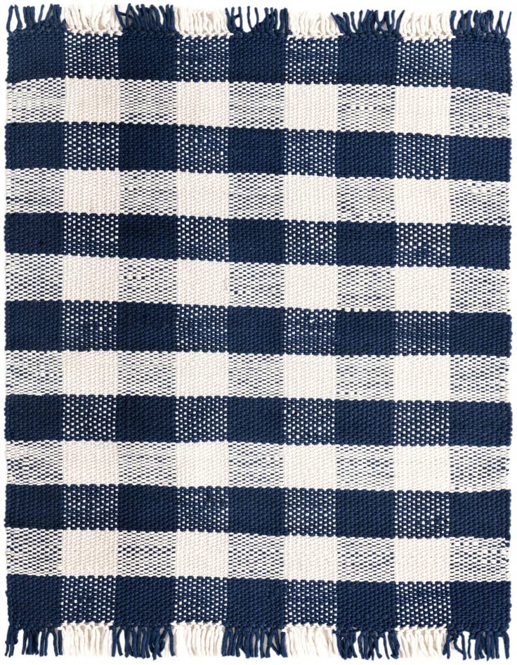 Detail image of 4' x 6' Easy-Clean Eco Plaid Washable Indoor / Outdoor Rug