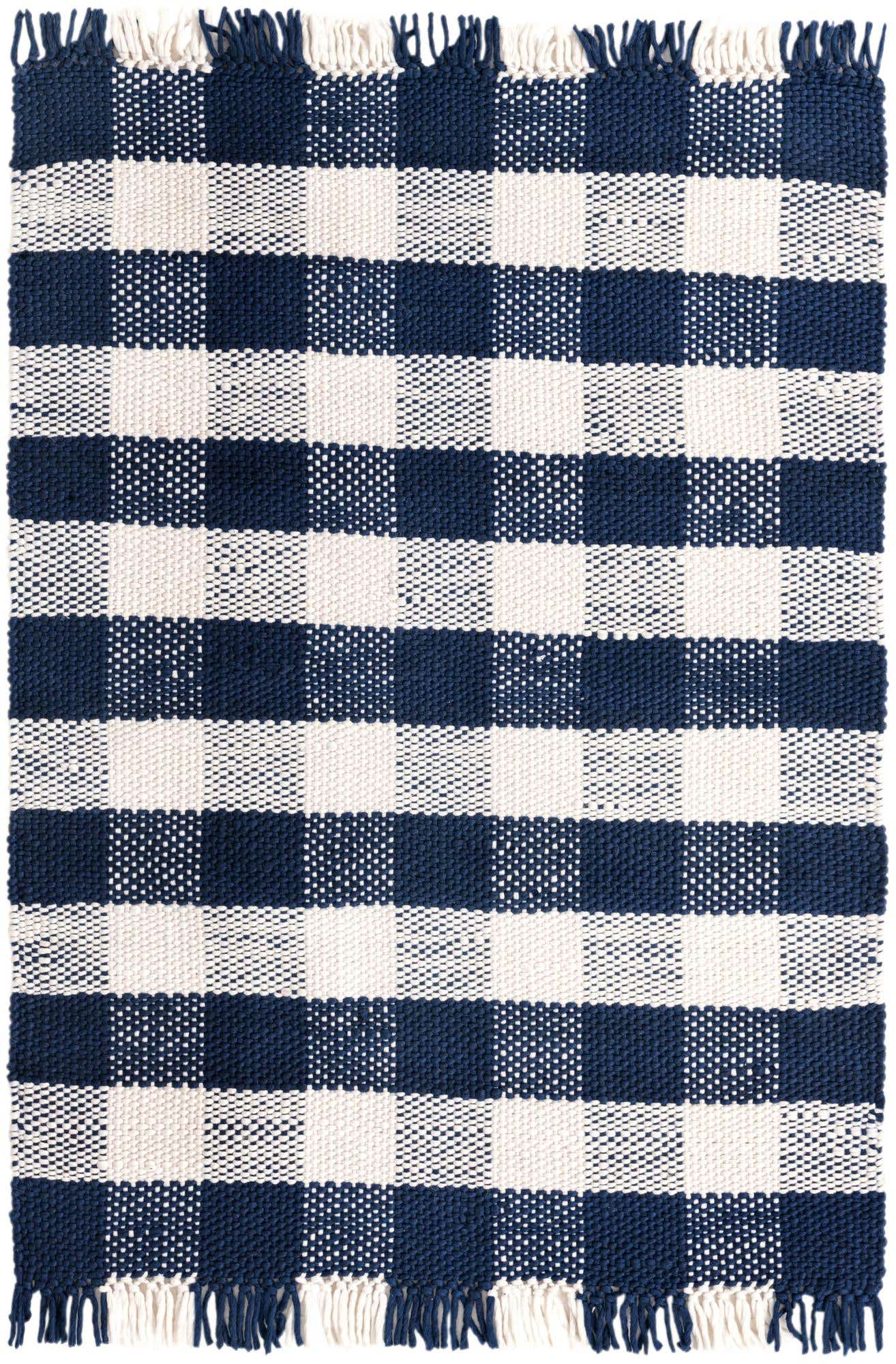 4' x 6' Easy-Clean Eco Plaid Washable Indoor / Outdoor Rug