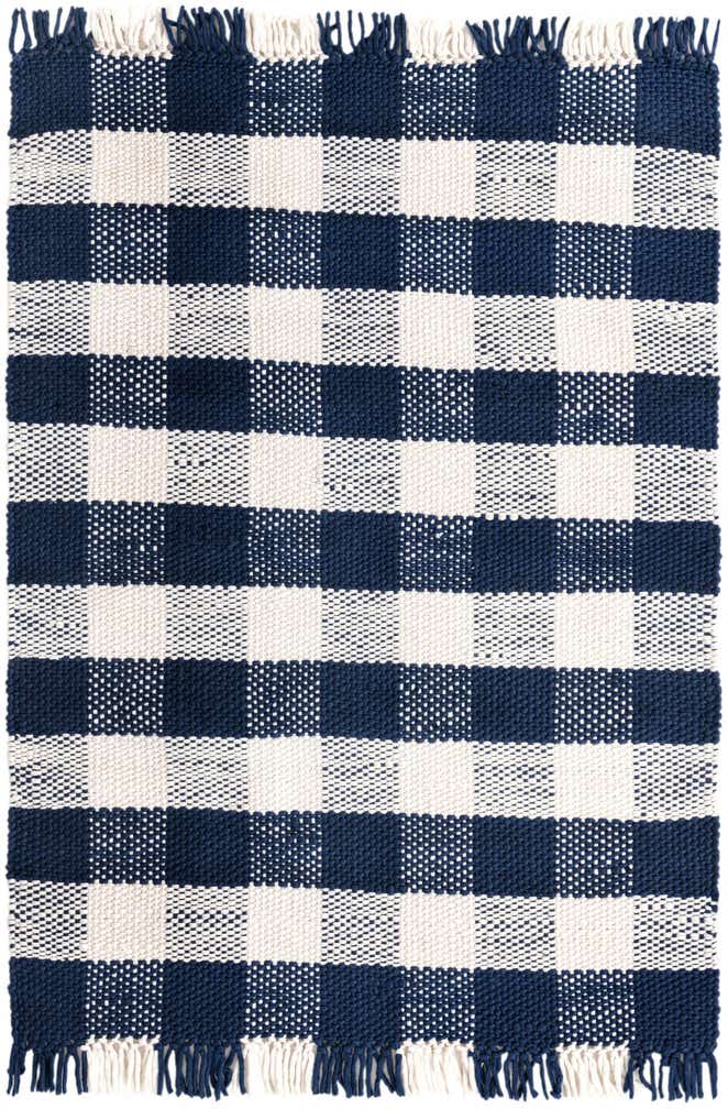 4' x 6' Easy-Clean Eco Plaid Washable Indoor / Outdoor Rug