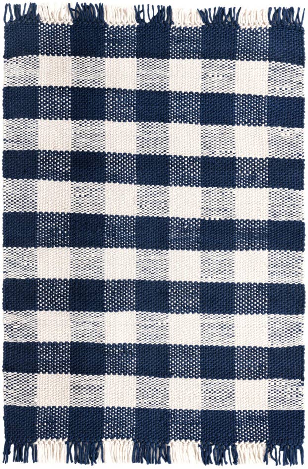Detail image of 4' x 6' Easy-Clean Eco Plaid Washable Indoor / Outdoor Rug