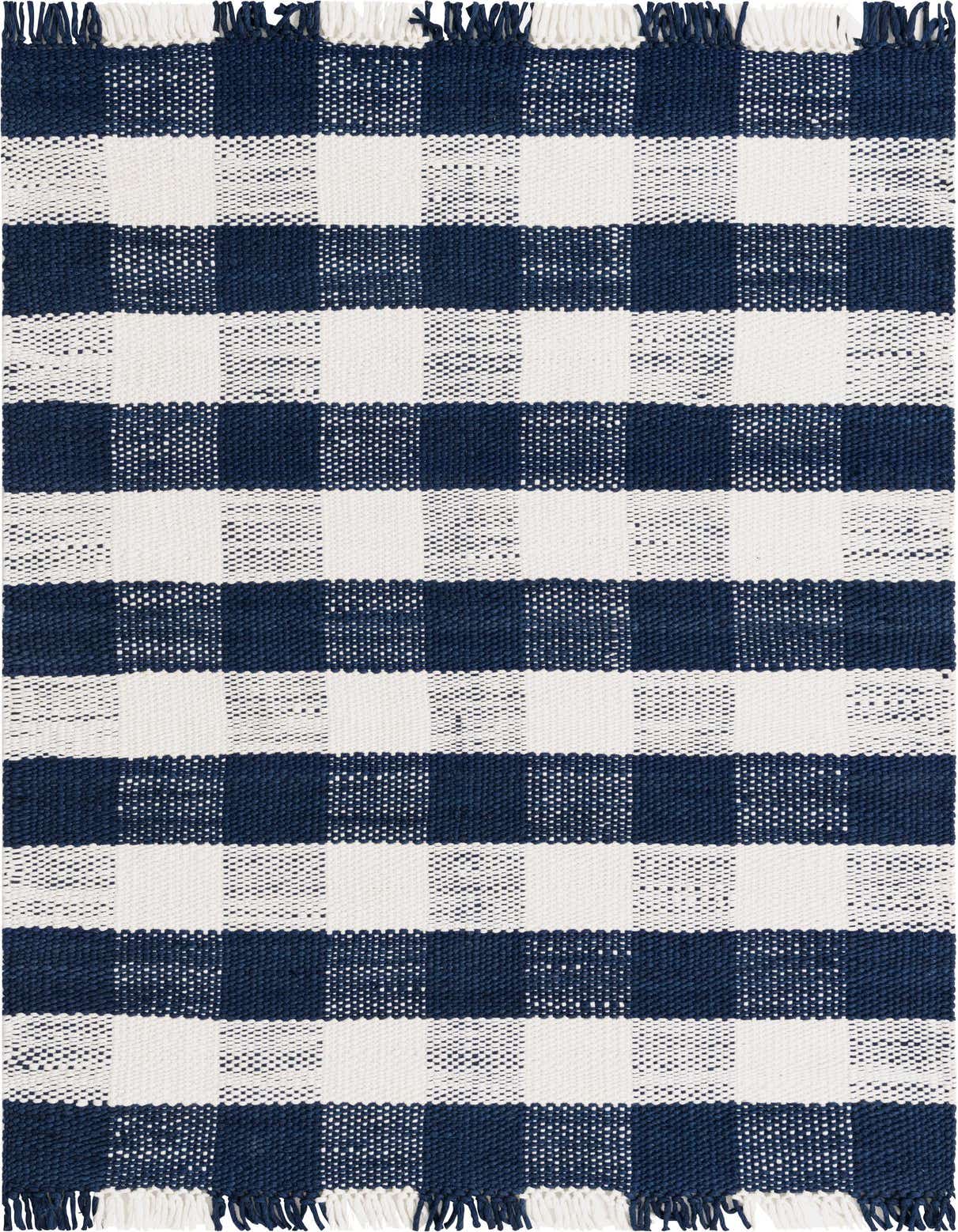 5' 3 x 8' Easy-Clean Eco Plaid Washable Indoor / Outdoor Rug