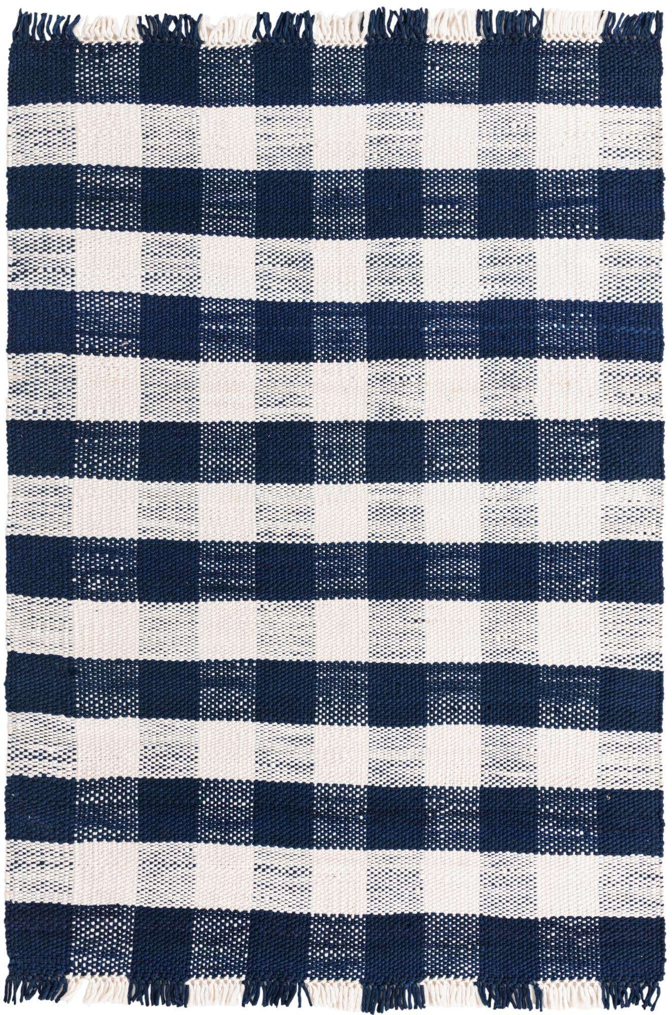 6' x 9' Easy-Clean Eco Plaid Washable Indoor / Outdoor Rug