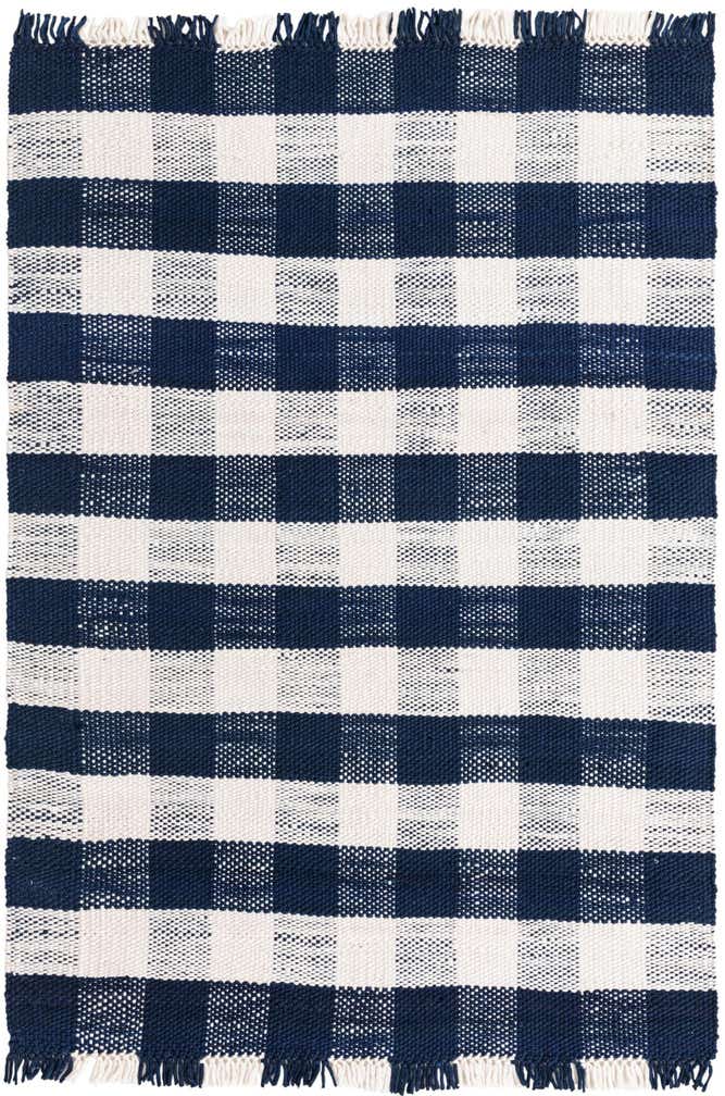 6' x 9' Easy-Clean Eco Plaid Washable Indoor / Outdoor Rug