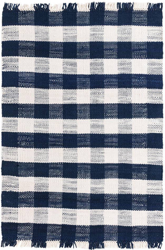 Detail image of 6' x 9' Easy-Clean Eco Plaid Washable Indoor / Outdoor Rug
