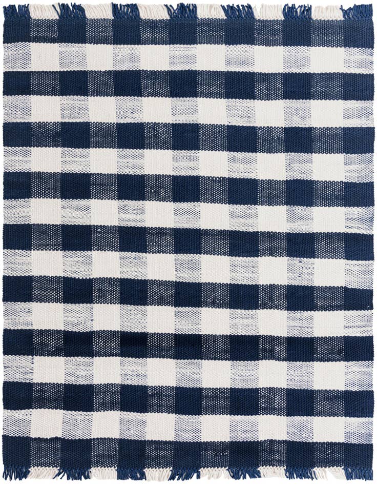 Detail image of 7' 10 x 10' Easy-Clean Eco Plaid Washable Indoor / Outdoor Rug