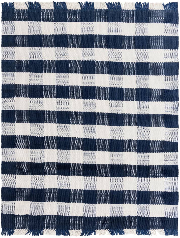 Detail image of 7' 10 x 10' Easy-Clean Eco Plaid Washable Indoor / Outdoor Rug