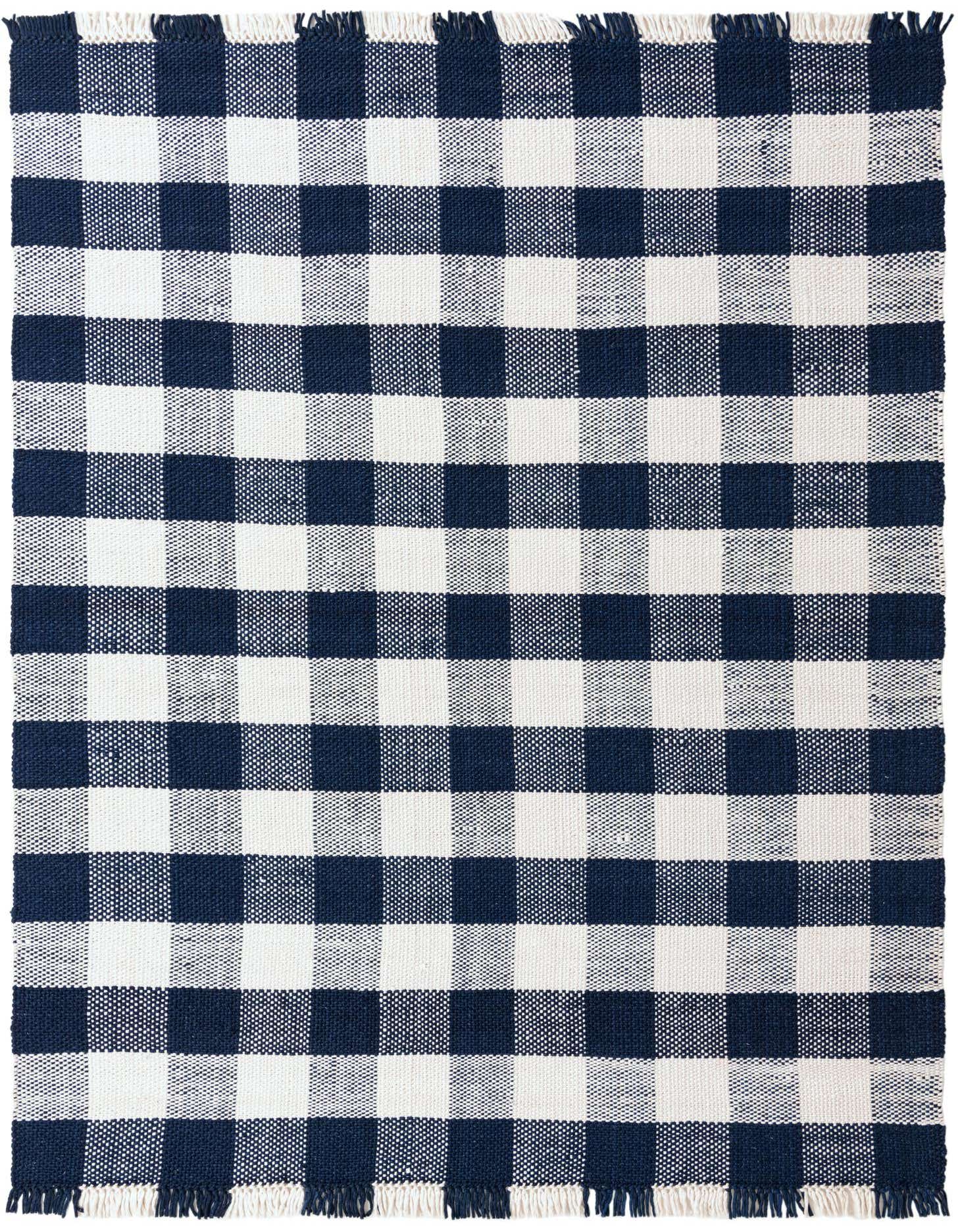 9' x 12' Easy-Clean Eco Plaid Washable Indoor / Outdoor Rug