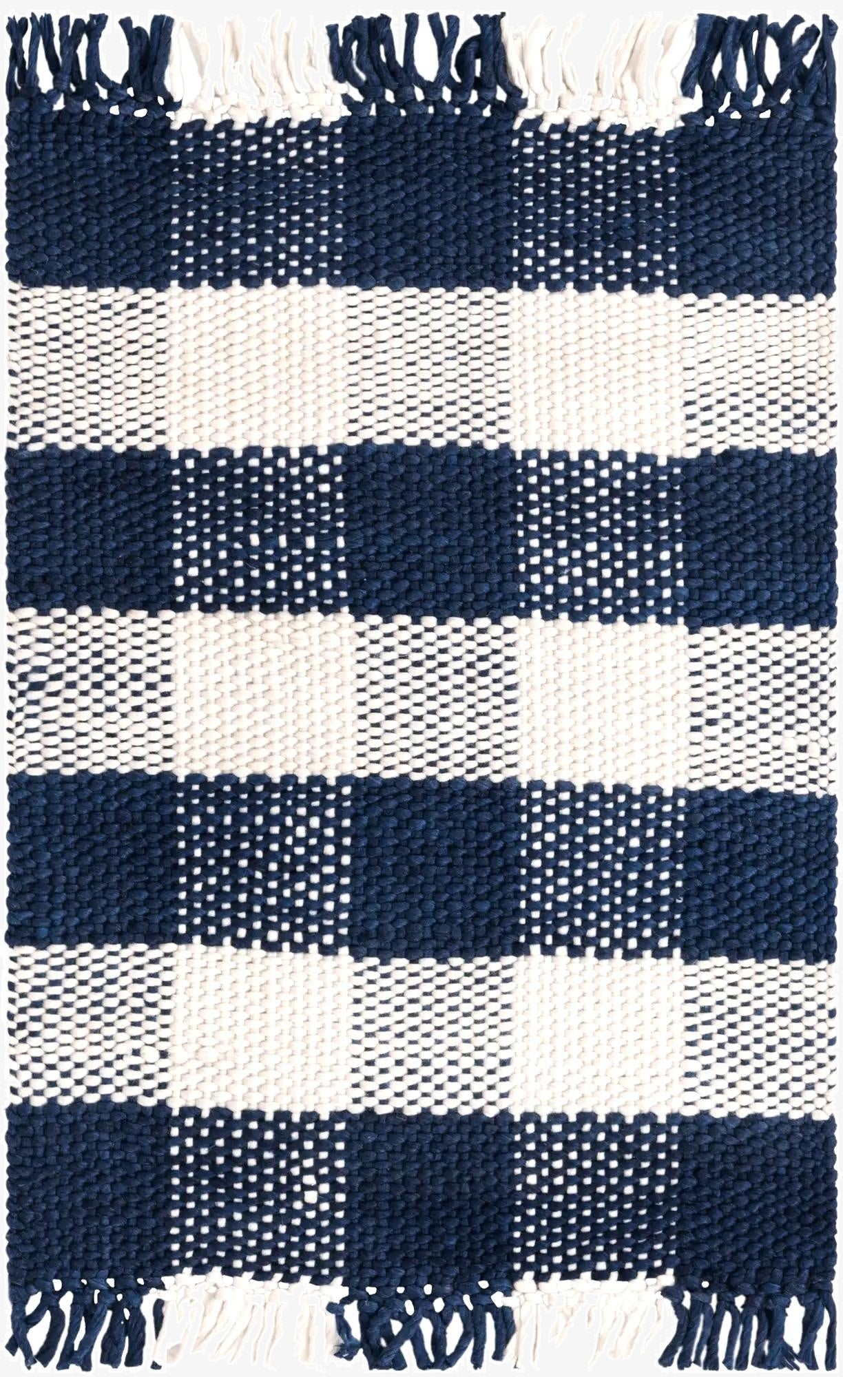 2' 2 x 3' Eco Plaid   Washable Indoor / Outdoor Rug