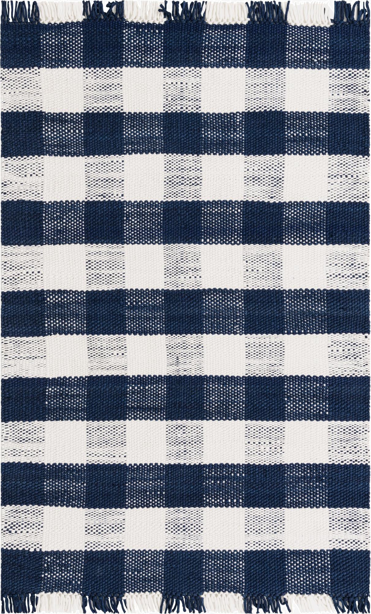 5' 3 x 8' Eco Plaid   Washable Indoor / Outdoor Rug