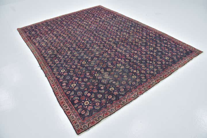 7' 3 x 9' 5 Hand Knotted Farahan Persian Wool Rug