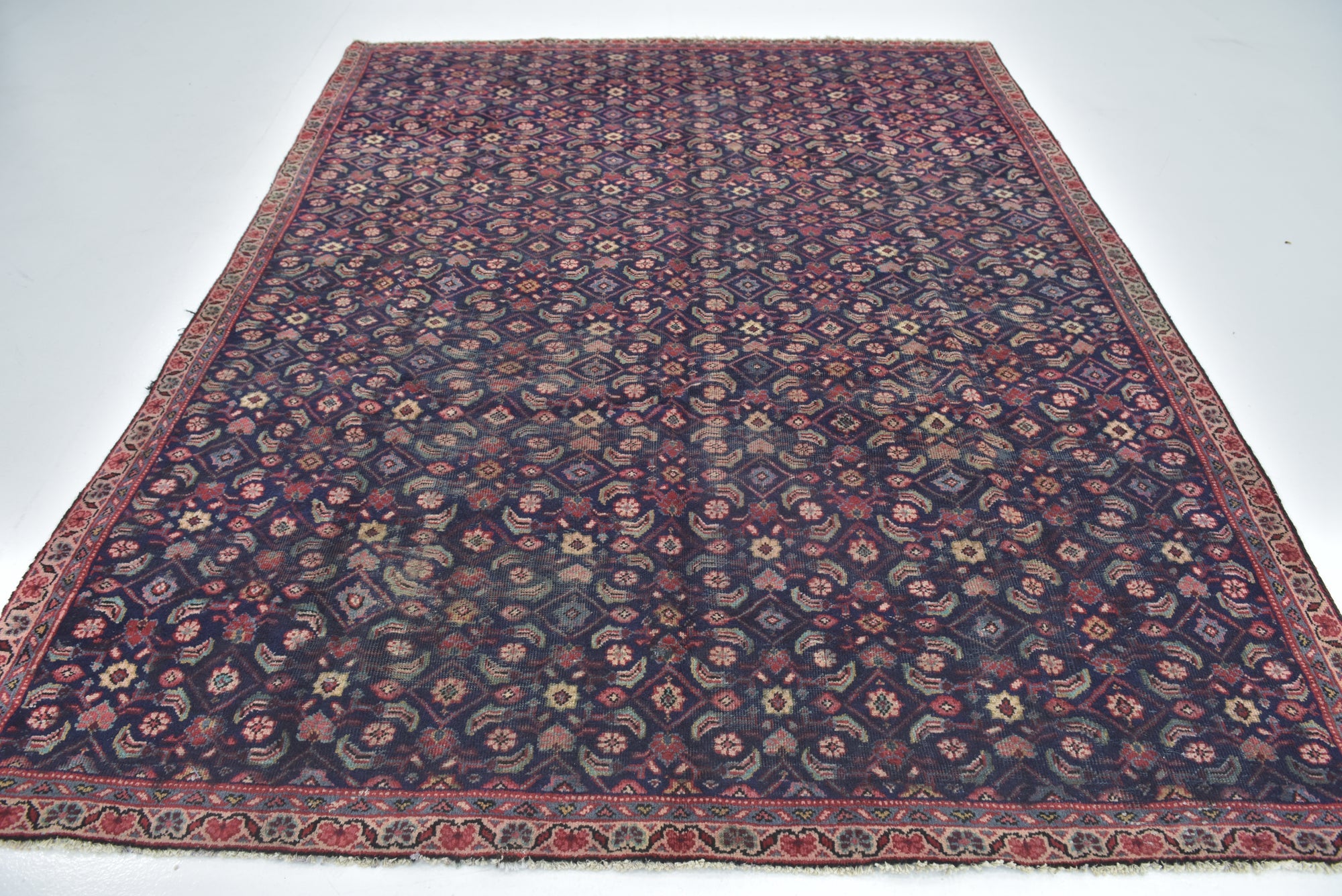 7' 3 x 9' 5 Hand Knotted Farahan Persian Wool Rug