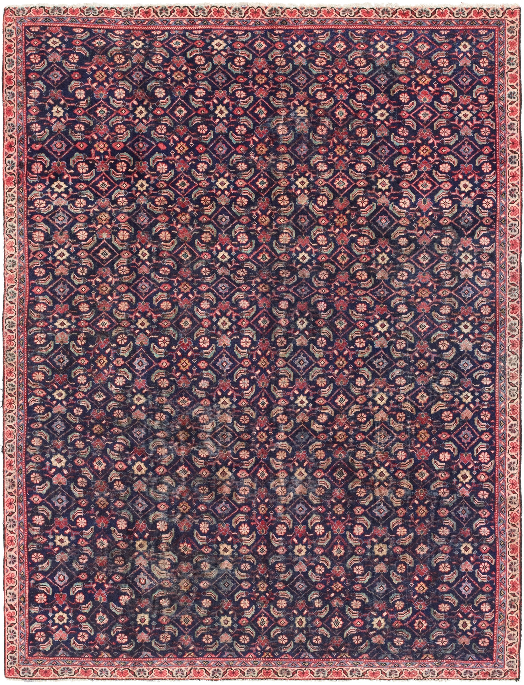 7' 3 x 9' 5 Hand Knotted Farahan Persian Wool Rug