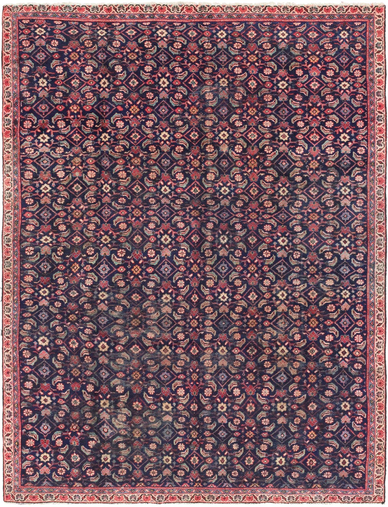 7' 3 x 9' 5 Hand Knotted Farahan Persian Wool Rug