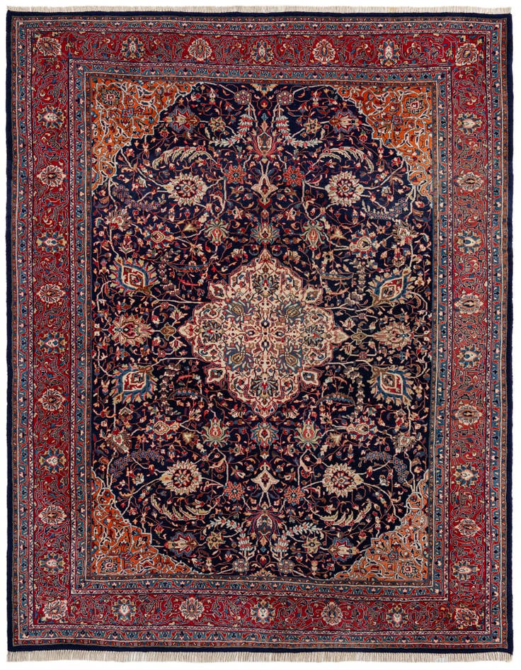 Detail image of 8' 5 x 10' 9 Hand Knotted Farahan Persian Wool Rug