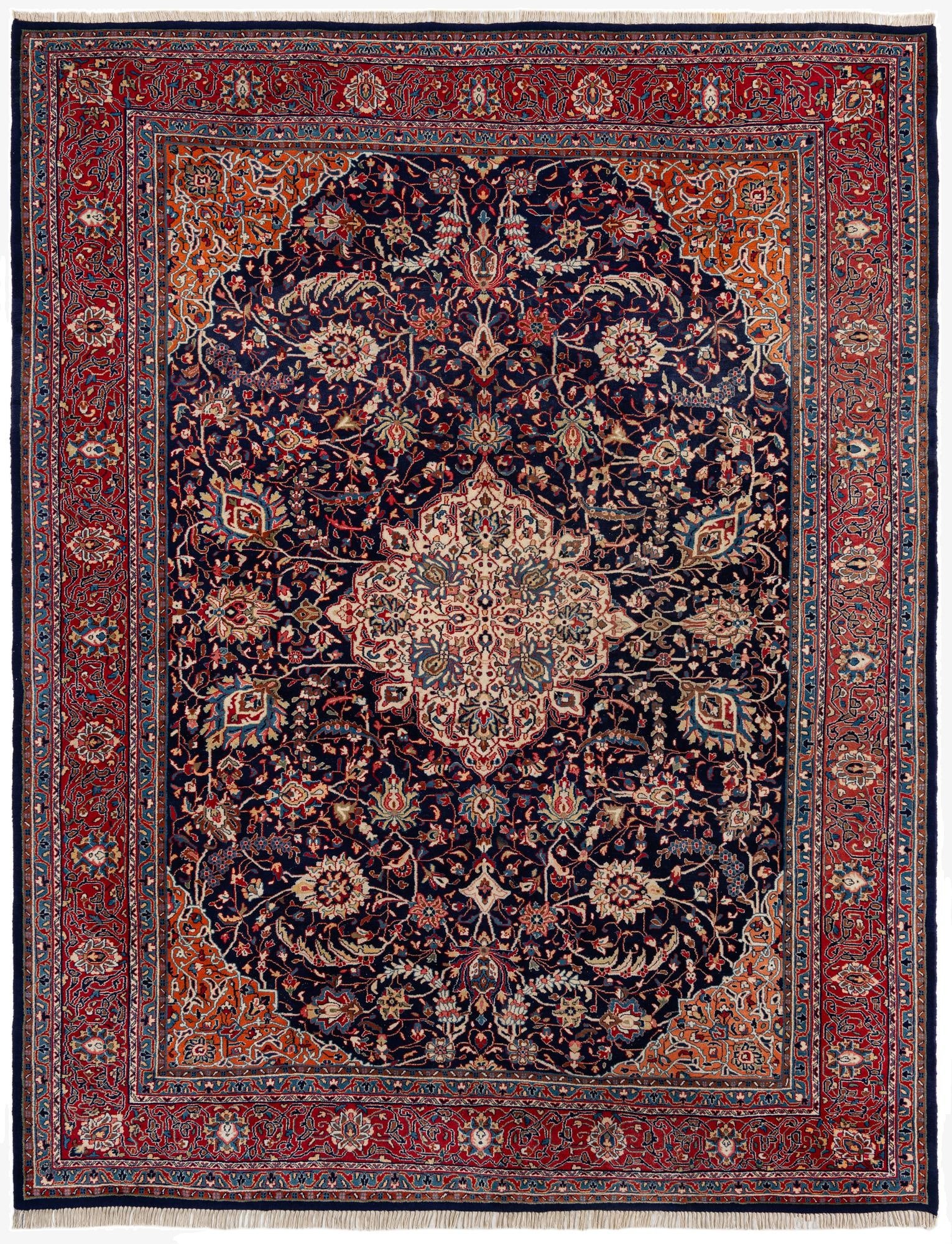 8' 5 x 10' 9  Hand Knotted Farahan Persian Wool Rug