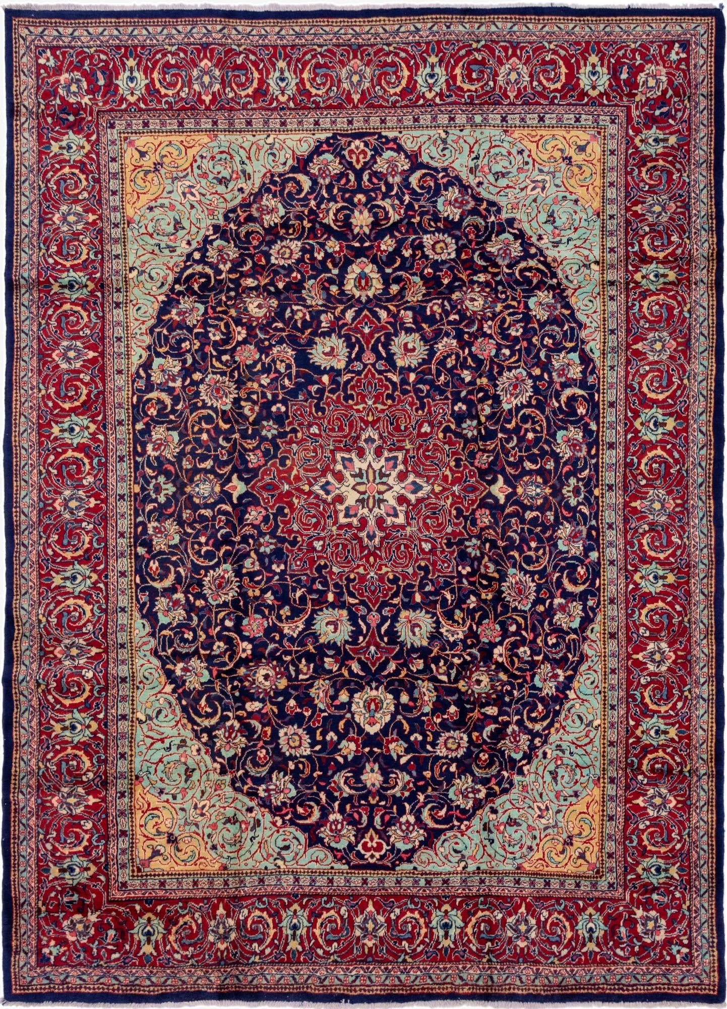 9' 9 x 13' 6  Hand Knotted Farahan Persian Wool Rug