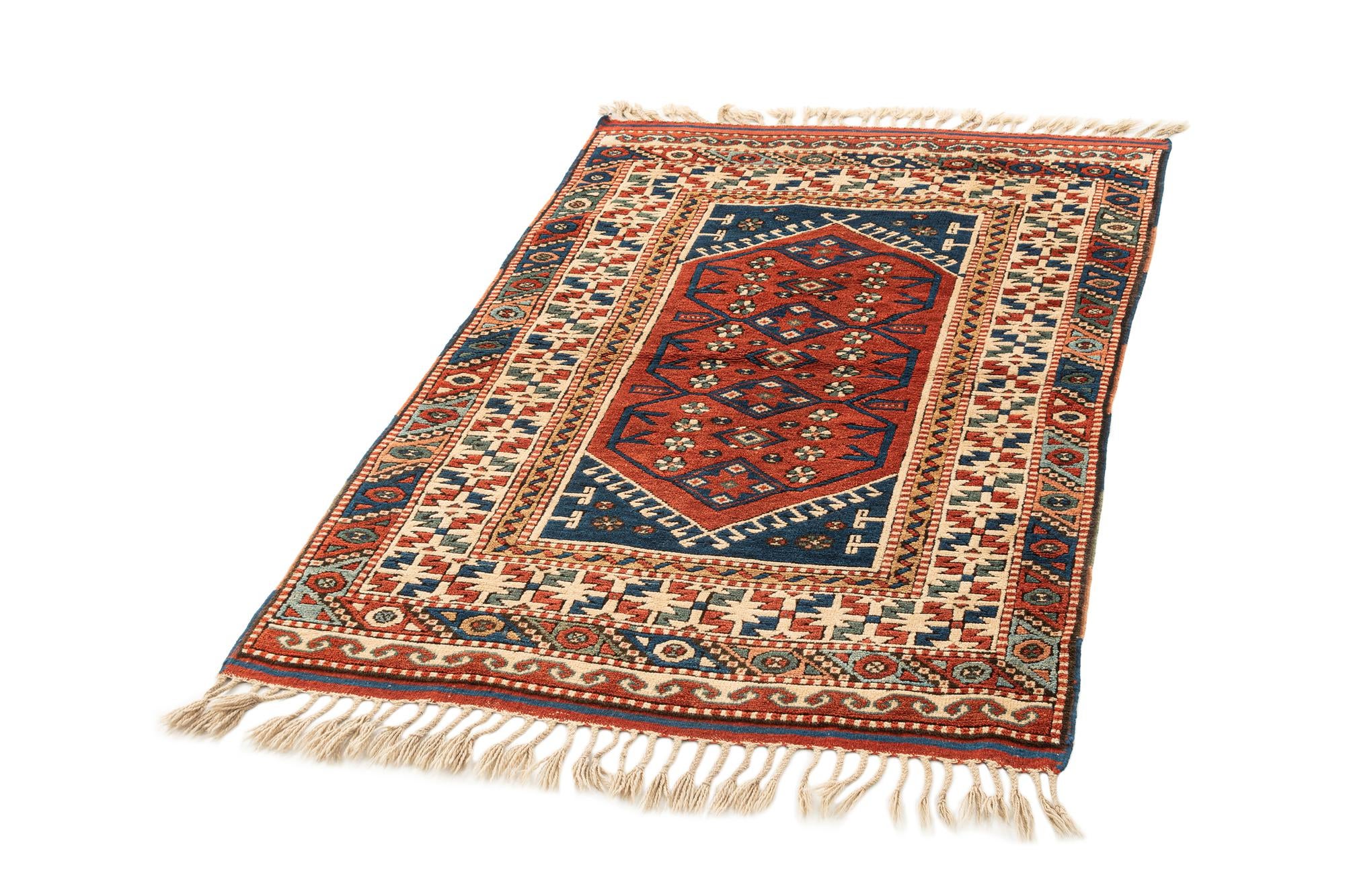 3' 5 x 5' 1 Hand Knotted Fars Oriental Wool Rug