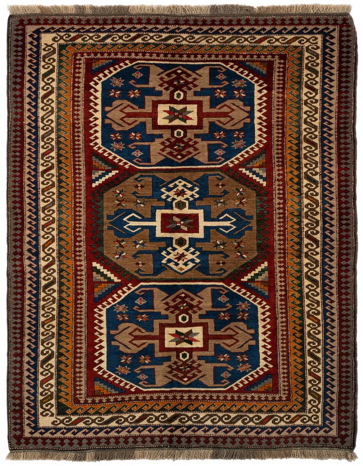 Detail image of 4' 10 x 7' 4 Hand Knotted Fars Wool Rug