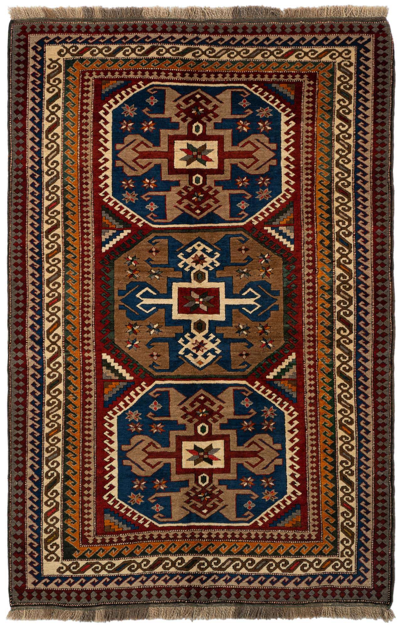 4' 10 x 7' 4 Hand Knotted Fars Wool Rug