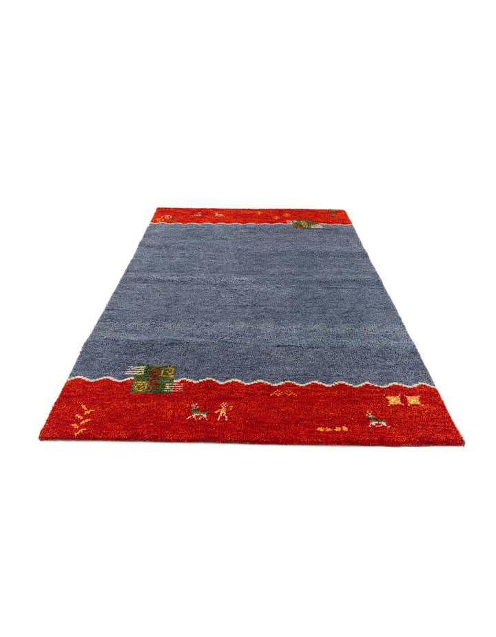 4' x 5' 10 Hand Knotted Gabbeh Wool Rug