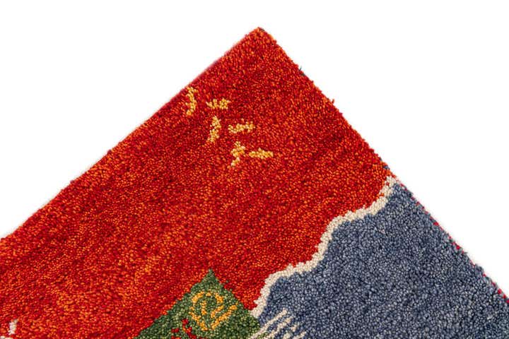 4' x 5' 10 Hand Knotted Gabbeh Wool Rug