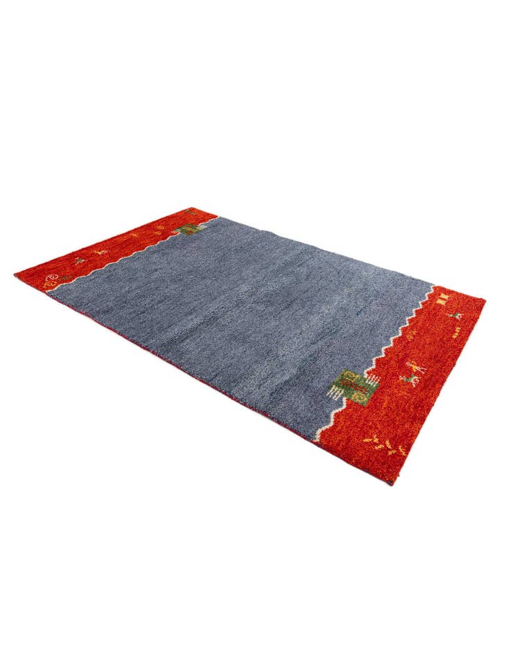 Detail image of 4' x 5' 10 Hand Knotted Gabbeh Wool Rug